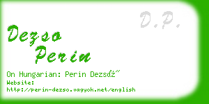 dezso perin business card